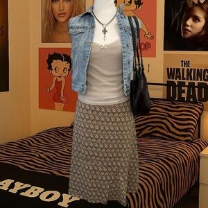 Vintage 90s Brown & Beige Goth Grunge Skirt – Size L